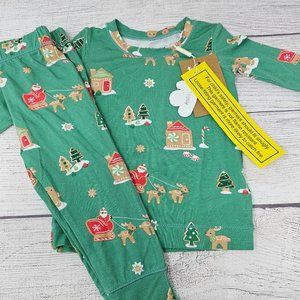 NWT Angel Dear Christmas Gingerbread Village Baby Boy Bamboo two piece‎ 6-12M